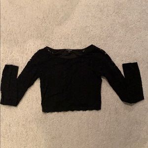 Long sleeve lace crop top